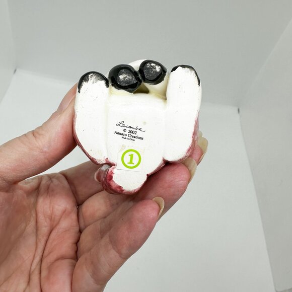 Vintage 2002 Whimsiclay Amy Lacombe Santa Ornament Christmas Ceramic Weirdo Cat - Picture 6 of 6